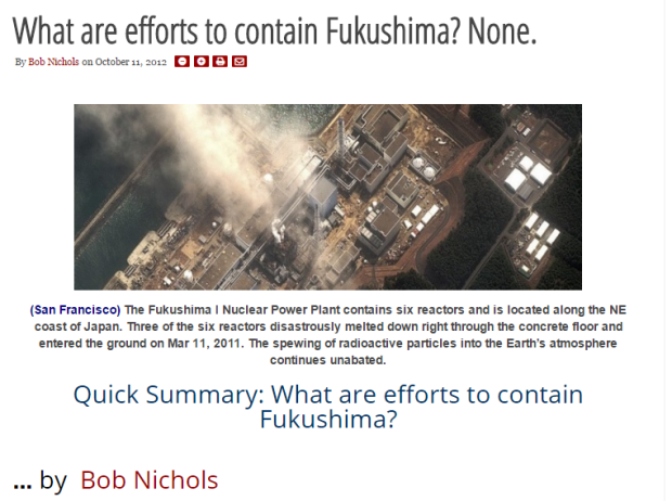 What are efforts to contain Fukushima